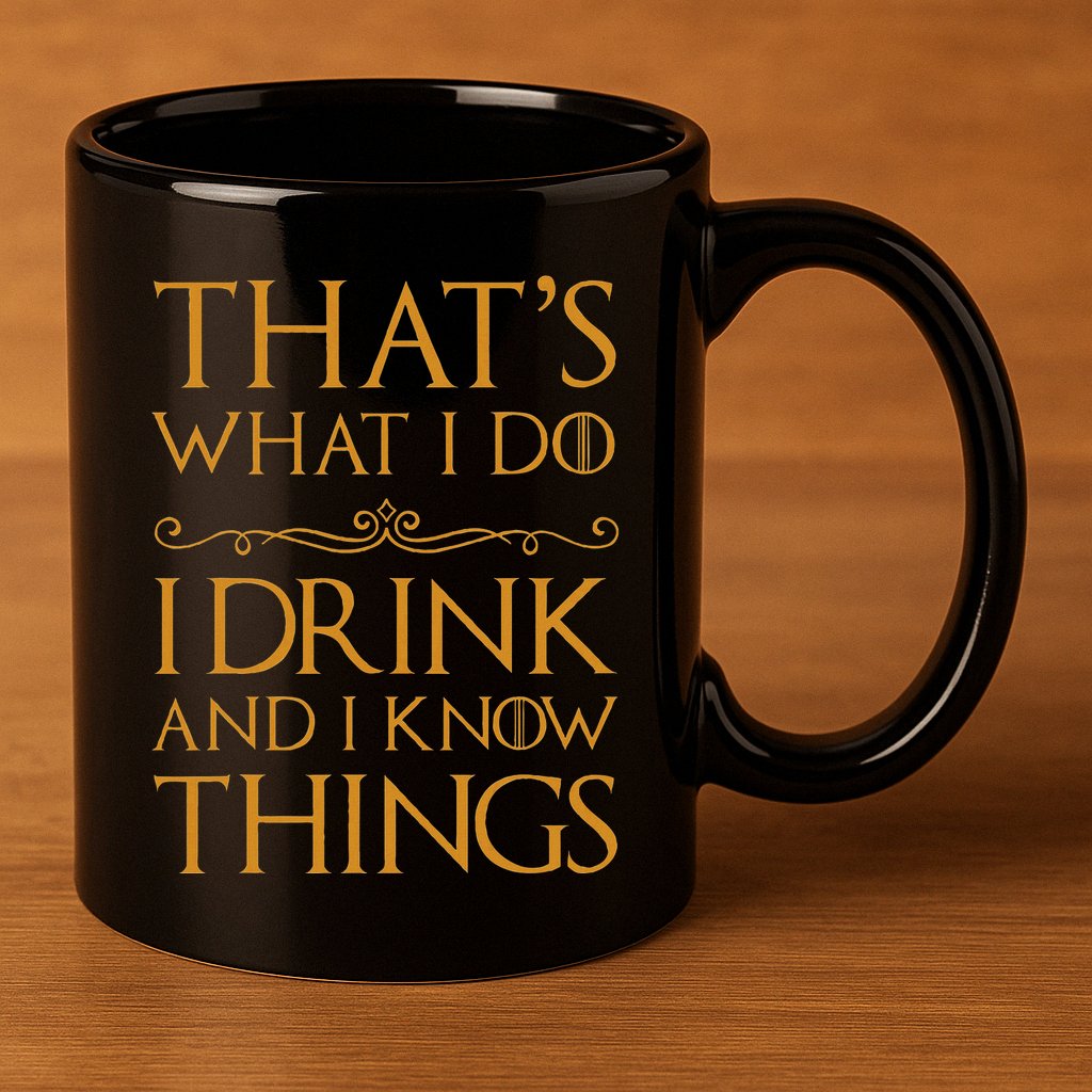 Thats What I Do I Drink And I Know Things 11oz C Handle Ceramic Mug