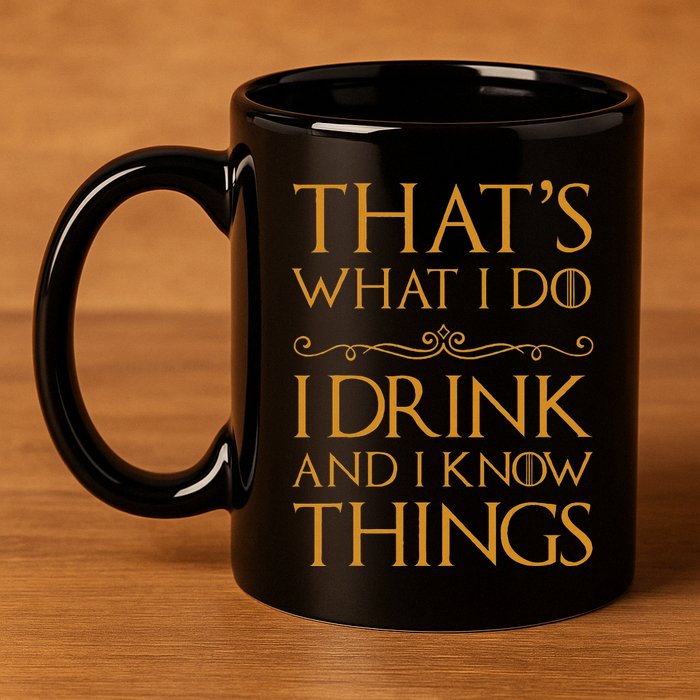 Thats What I Do I Drink And I Know Things 11oz C Handle Ceramic Mug