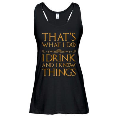 Thats What I Do I Drink And I Know Things Ladies Essential Flowy Tank