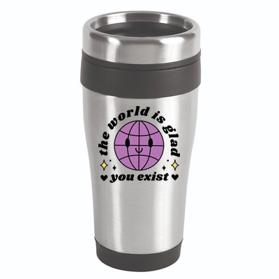 The World Is Glad You Exist Mental Health 16oz Travel Tumbler