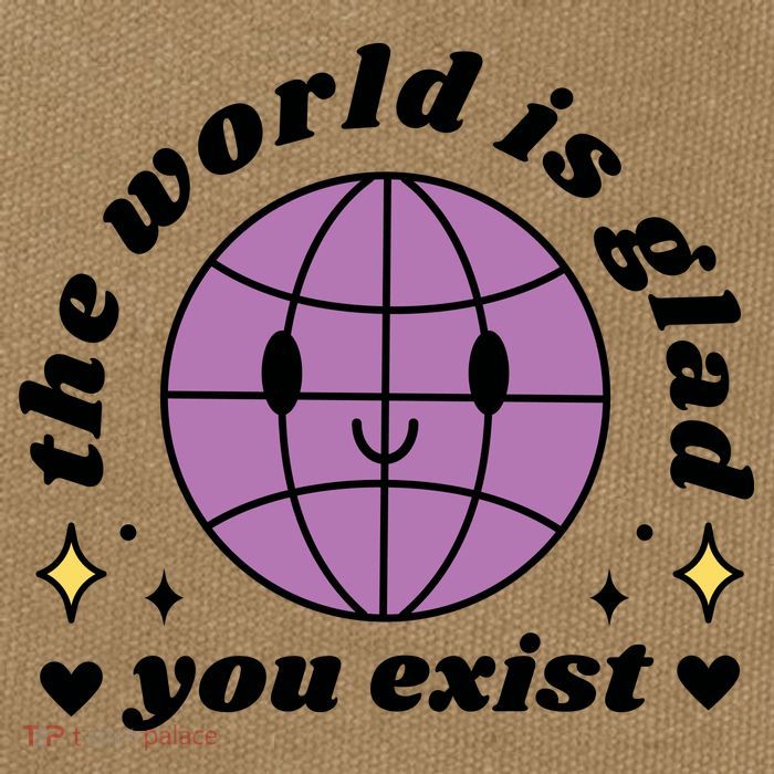 The World Is Glad You Exist Mental Health Cotton Canvas Backpack