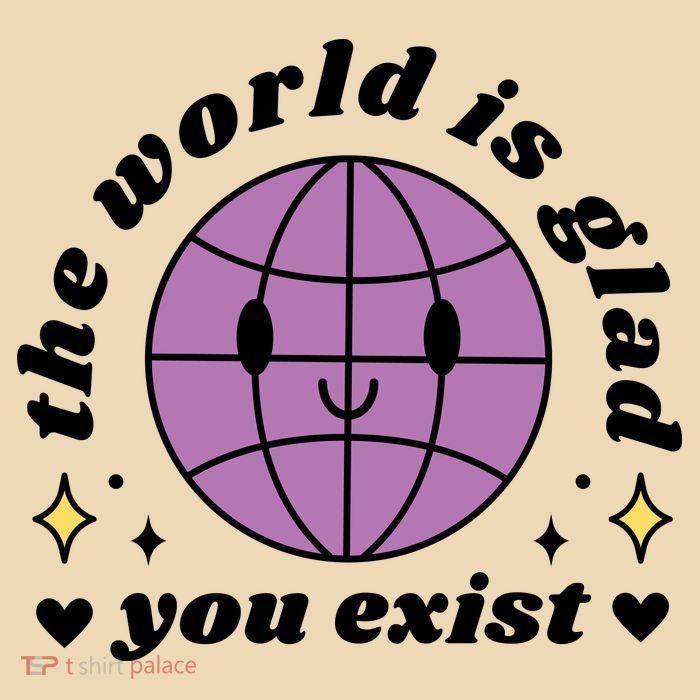 The World Is Glad You Exist Mental Health Drawstring Bag
