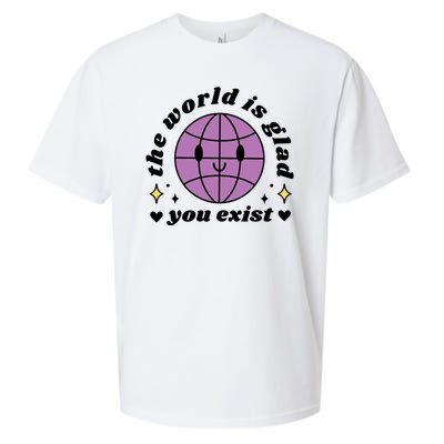 The World Is Glad You Exist Mental Health Sueded Cloud Jersey T-Shirt