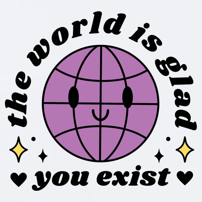The World Is Glad You Exist Mental Health Sueded Cloud Jersey T-Shirt