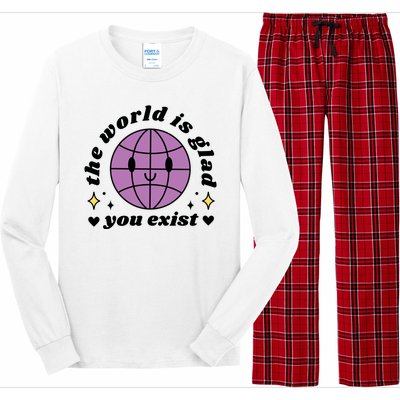 The World Is Glad You Exist Mental Health Long Sleeve Pajama Set