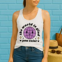 The World Is Glad You Exist Mental Health Womens Tank Top