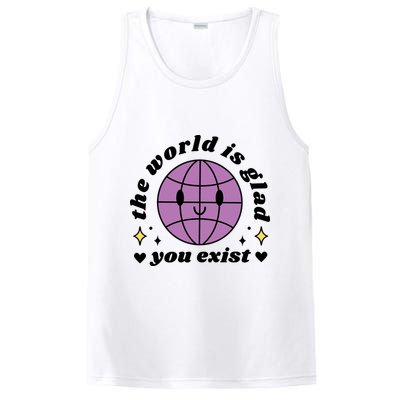 The World Is Glad You Exist Mental Health PosiCharge Competitor Tank