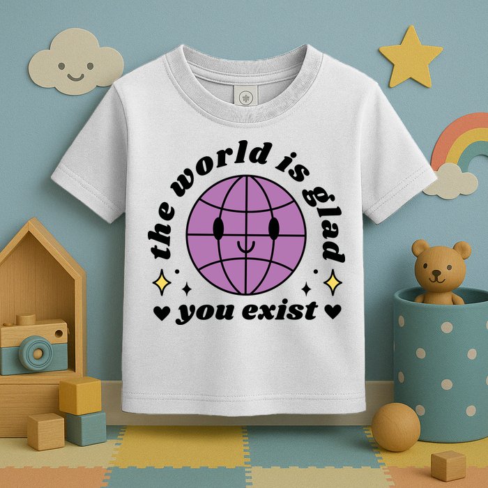 The World Is Glad You Exist Mental Health Toddler T-Shirt