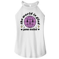 The World Is Glad You Exist Mental Health Women’s Perfect Tri Rocker Tank