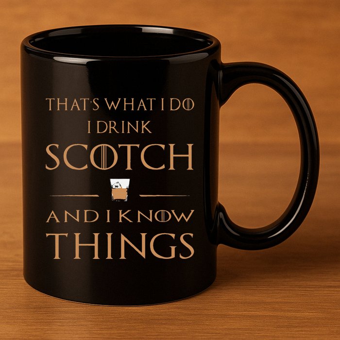 That's What I Do I Drink Scotch and I Know Things  11oz C Handle Ceramic Mug
