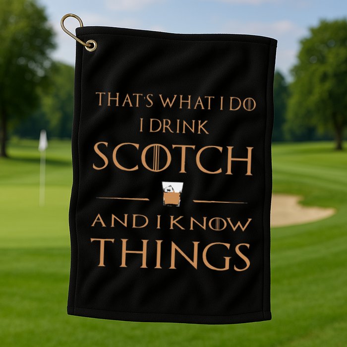 That's What I Do I Drink Scotch and I Know Things  Golf Towel