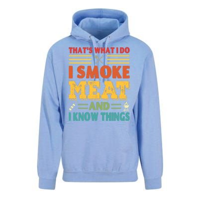 Thats What I Do I Smoke Meat And I Know Things Unisex Surf Hoodie