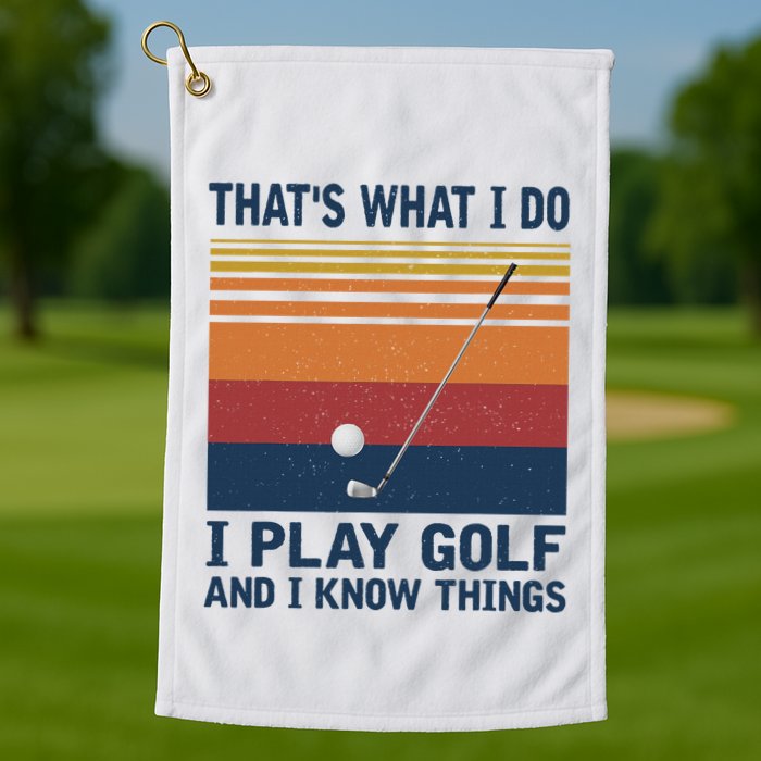 ThatS What I Do I Play Golf And I Know Things Golf Towel
