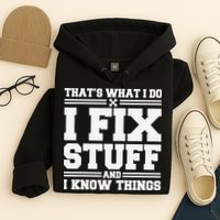 That's What I Do I Fix Stuff And I Know Things Funny Saying Hoodie