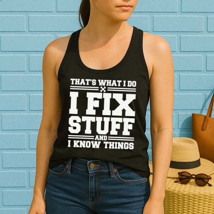That's What I Do I Fix Stuff And I Know Things Funny Saying Womens Tank Top