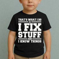 That's What I Do I Fix Stuff And I Know Things Funny Saying Toddler T-Shirt
