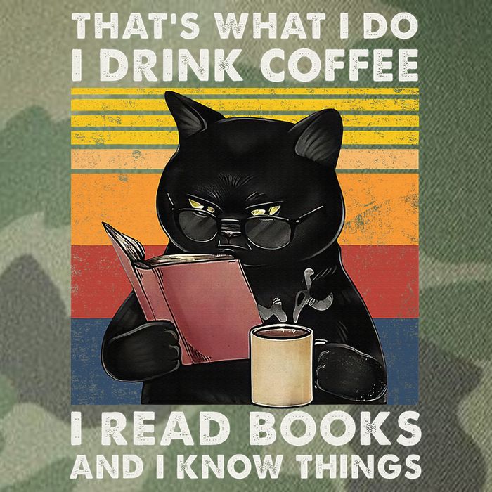That's What I Do I Drink Coffee I Read Books Retro Black Cat Legacy Tie Dye Trucker Hat