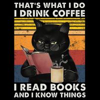 That's What I Do I Drink Coffee I Read Books Retro Black Cat Impact Tech Backpack