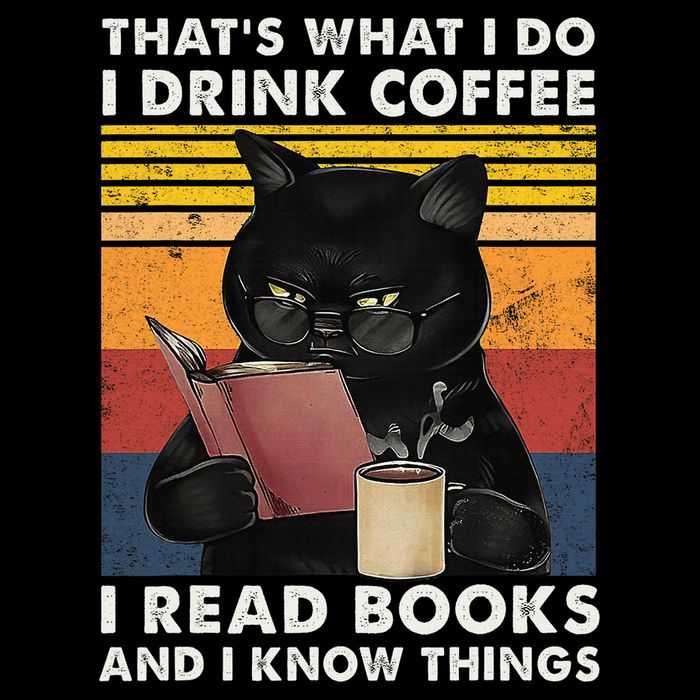 That's What I Do I Drink Coffee I Read Books Retro Black Cat Impact Tech Backpack