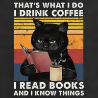That's What I Do I Drink Coffee I Read Books Retro Black Cat 15oz Campfire Ceramic Mug