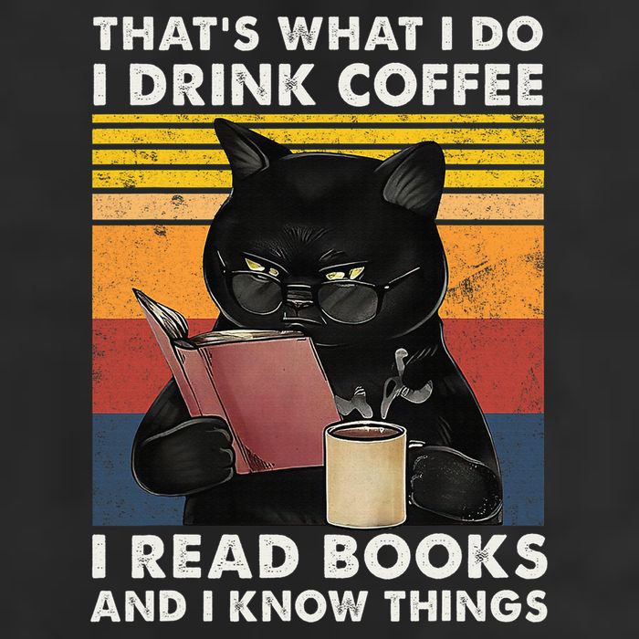 That's What I Do I Drink Coffee I Read Books Retro Black Cat 15oz Campfire Ceramic Mug
