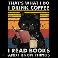 That's What I Do I Drink Coffee I Read Books Retro Black Cat Youth Performance Sprint T-Shirt