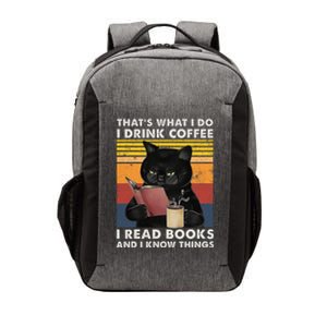 That's What I Do I Drink Coffee I Read Books Retro Black Cat Vector Backpack