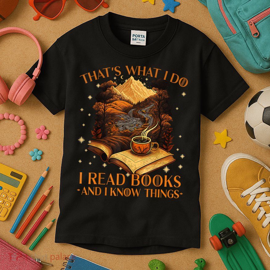 That's What I Do I Read Books And I Know Things Reading Kids T-Shirt