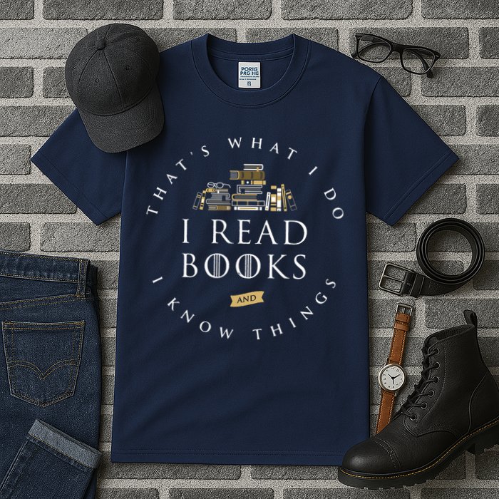 That's What I Do I Read Books And I Know Things Reading Tall T-Shirt