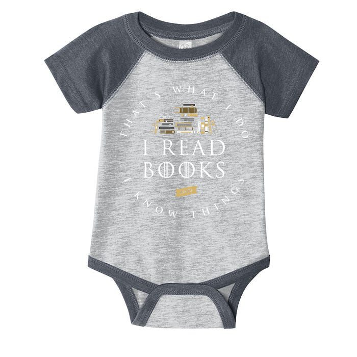 That's What I Do I Read Books And I Know Things Reading Infant Baby Jersey Bodysuit