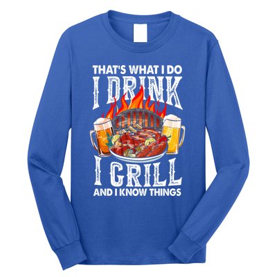 Thats What I Do I I Grill And Know Things Bbq Beer Cute Gift Long Sleeve Shirt