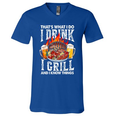 Thats What I Do I I Grill And Know Things Bbq Beer Cute Gift V-Neck T-Shirt