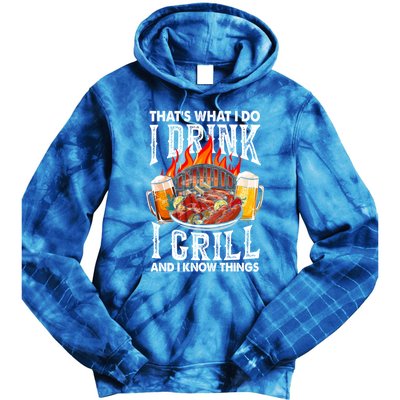 Thats What I Do I I Grill And Know Things Bbq Beer Cute Gift Tie Dye Hoodie