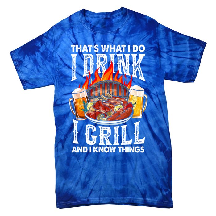 Thats What I Do I I Grill And Know Things Bbq Beer Cute Gift Tie-Dye T-Shirt