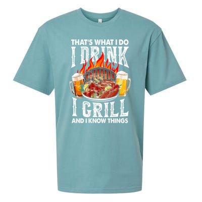 Thats What I Do I I Grill And Know Things Bbq Beer Cute Gift Sueded Cloud Jersey T-Shirt