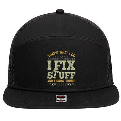 Thats What I Do I Read Books And I Know Things Funny Reading 7 Panel Mesh Trucker Snapback Hat