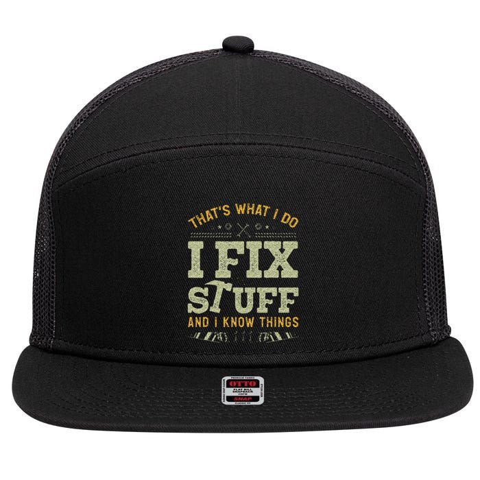 Thats What I Do I Read Books And I Know Things Funny Reading 7 Panel Mesh Trucker Snapback Hat