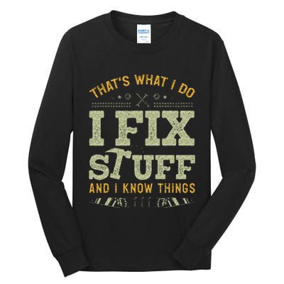 Thats What I Do I Read Books And I Know Things Funny Reading Tall Long Sleeve T-Shirt