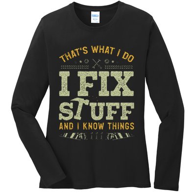 Thats What I Do I Read Books And I Know Things Funny Reading Ladies Long Sleeve Shirt