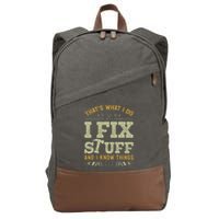 Thats What I Do I Read Books And I Know Things Funny Reading Cotton Canvas Backpack