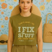 Thats What I Do I Read Books And I Know Things Funny Reading Garment-Dyed Women's Muscle Tee