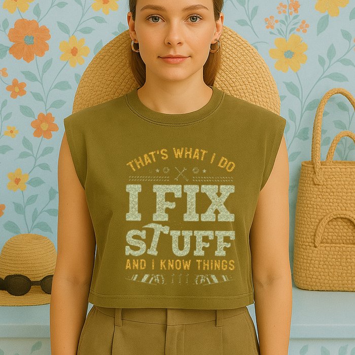 Thats What I Do I Read Books And I Know Things Funny Reading Garment-Dyed Women's Muscle Tee