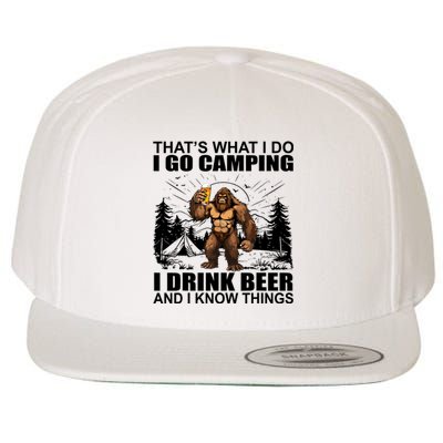 Thats What I Do I Go Camping I Drink Beer And I Know Things Wool Snapback Cap