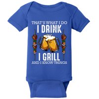 Thats What I Do I I Grill And Know Things Bbq Beer Cool Gift Baby Bodysuit