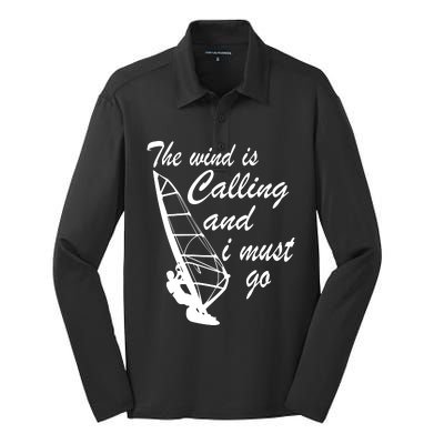 The Wind Is Calling And I Must Go Silk Touch Performance Long Sleeve Polo