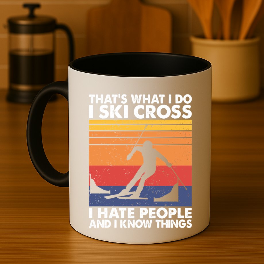 That's What I Do I Ski Cross I Hate People And I Know Things Meaningful Gift Mug