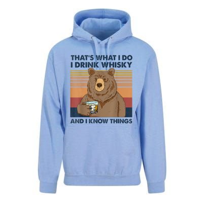 That's What I Do I Drink Whiskey And I Know Things Bear Tee Unisex Surf Hoodie