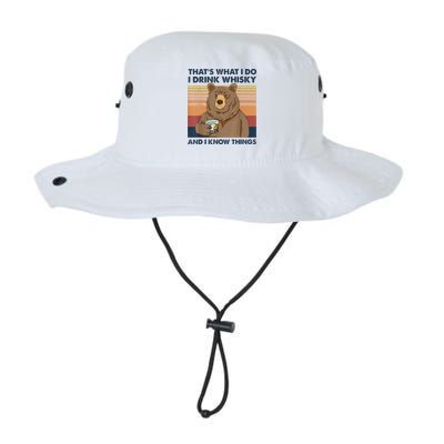 That's What I Do I Drink Whiskey And I Know Things Bear Tee Bucket Hat