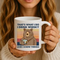 That's What I Do I Drink Whiskey And I Know Things Bear Tee Mug
