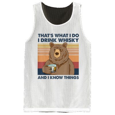 That's What I Do I Drink Whiskey And I Know Things Bear Tee Mesh Reversible Basketball Jersey Tank